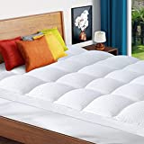 ZAMAT Extra Thick Mattress Topper King, 400TC 100% Organic Cotton Cooling Mattress Pad Cover, Plush Quilted Pillow Top with 950gsm Down Alternative Fill, Bed Topper for Cushioning, 8-21" Deep Pocket