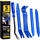 Tresalto Auto Trim Removal Tool Set (No Scratch Pry Tool Kit) Fastener Removal Tool - Auto Trim Kit Car Tools - Easy Removal of Car Door Panels, Fasteners, Molding, Dashboards, Wheel Hubs (5 Pack)