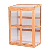 MCombo Greenhouse Wooden Cold Frame Greenhouse, Garden Portable Mini Greenhouse Cabinet, Raised Flower Planter Shelf Protection for Outdoor Indoor Use