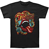 Rolling Stones Men's Retro 70's Vibe Vintage T-Shirt Large Black