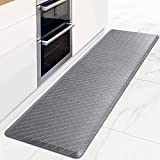 HappyTrends Kitchen Mat Cushioned Anti-Fatigue Floor Mat,17.3"x 60",Thick Waterproof Non-Slip Kitchen Mats and Rugs Heavy Duty Ergonomic Comfort Rug for Kitchen,Floor,Office,Sink,Laundry,Grey