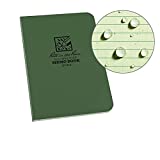 Rite in the Rain Weatherproof Soft Cover Pocket Notebook, 3 1/2" x 5", Green Cover, Universal Pattern (No. 954)