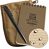 Rite in the Rain Weatherproof 3" x 5" Top-Spiral Notebook Kit: Tan Cordura Fabric Cover, 3" x 5" Tan Notebook, and an Weatherproof Pen (No. 935T-KIT)