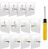OOTSR 12-Set Adhesive Screws Wall Mount Hanging Nails No-Trace No Drilling Stick-on Sticky Screw with Screwdriver for Bathroom Kitchen Storage Room Tile Wall Shower Room