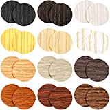 648 Pieces Screw Hole Covers Stickers 12 Sheets Furniture Hole Cover Caps Stickers 12 Colors Wood Textured Adhesive Waterproof Wood Grain Stickers for Wall Cabinets Desk Screws (Mixed Color)