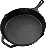 Utopia Kitchen 12 Inch Pre-Seasoned Cast Iron Skillet - Frying Pan - Safe Grill Cookware for indoor & Outdoor Use - Cast Iron Pan (Black)