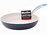 Mueller 12-Inch Fry Pan, Heavy Duty Non-Stick German Stone Coating Cookware, Aluminum Body, Even Heat Distribution, No PFOA or APEO, EverCool Stainless Steel Handle, Grey