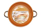 Copper Frying Pan 14-Inch Non Stick Ceramic Infused Titanium Steel Oven Safe, Dish Washer Safe, Scratch Proof Round Handles For Comfort Grip