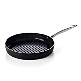 GreenPan Prime Midnight Hard Anodized Healthy Ceramic Nonstick Black Grill Pan, 11"