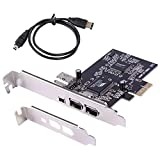 ELIATER PCIe Firewire Card for Windows 10, IEEE 1394A PCI Express Controller 4 Ports(3 x 6 Pin and 1 x 4 Pin), 1394a Firewire 400 Adapter for Windows 7/8/11/Mac OS with Low Profile Bracket and Cable