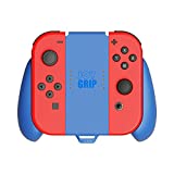 Skull & Co. JoyGrip for Nintendo Switch Joy-Con Controller: Rechargeable Handheld Joystick Remote Control Holder with Interchangeable Grips - Mario Blue