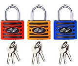 Padlock (Pack of 3) 35 mm - (Heavy Duty Security) Lock, Padlock with 3 Keys for School & Home Exterior Gates, Sheds, Lockers, Tool Box, Warehouse And More!