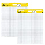 Post-it Super Sticky Easel Pad, 25 x 30 Inches, 30 Sheets/Pad, 2 Pads (560), Large White Grid Premium Self Stick Flip Chart Paper, Super Sticking Power