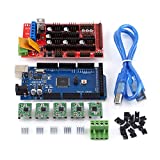 RAMPS 1.4,3D Printer RAMPS 1.4 Controller + R3 + A4988 With Heat Sink USB Calbe Jumper Kit