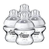 Tommee Tippee Closer To Nature Baby Bottles Extra Slow Flow Breast-Like Nipple With Anti-Colic Valve (5oz, 4 Count)