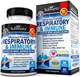 Respiratory & Immune Lung Support Supplement with Quercetin, Vitamin D & Cordyceps, Helps Soothe Respiratory Tissues While Loosening Mucus, Lung Health Vitamins for Women & Men, 60 Capsules