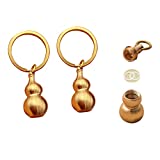 IFuChun 2022 openable Chinese feng shui key chain brass gourd women's kids decorations men's decor accessories suitable for car good luck charms pendant golden mini storage jar 2PCS