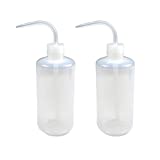 DEEDOCHY 2 Pack Squeeze Bottle 500 ml, Plastic Watering Wash Bottle with Nozzle Tip, Lab Water Squirt Bottle 16oz