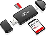 Micro USB OTG to USB 2.0 SD Card Adapter, COCOCKA Micro SD Card Reader，Trail Camera Memory Card Adapter Connector for Android Phone/Computer，Supports SD/SDHC/SCXC/MMC/MMC Micro