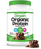 Orgain Organic Vegan Protein Powder, Creamy Chocolate Fudge - 21g of Plant Based Protein, Low Net Carbs, Non Dairy, Gluten Free, No Sugar Added, Soy Free, Kosher, Non-GMO, 2.03 Lb (Packaging May Vary)