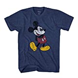 Disney Mickey Mouse Classic Distressed Standing T-Shirt (Indigo Black,XXXL)