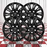 Brighter Design Set of 4 Front and Rear Gloss Black 10 Split Spoke 15" Wheel Covers