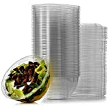 Disposable Salad Bowls with Lids by Green Direct - 32 oz. Clear Plastic Salad Prep Bowls Pack of 50