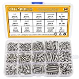 Sutemribor M3 M4 M5 Stainless Steel Button Head Hex Socket Head Cap Bolts Screws Nuts Assortment Kit, 540PCS