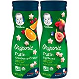 Gerber Baby Snacks Organic Puffs Variety Pack, Cranberry Orange & Fig Berry, 1.48 Ounce (Pack of 8)