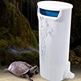 EmmaWu Turtle Filter Low Water Level Aquarium Filter Waterfall Flow Submersible Turtle Reptiles Amphibian Fish Shrimp Frog Crab Tank Filter (White) (White Filter)