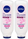 Nivea In Shower Body Lotion, Radiant Silk, 13.5 fl oz (Pack of 2)