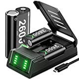 Rechargeable Battery Pack for Xbox One/S/X/Series X|S, VOYEE 3x2600 mAh Xbox One Controller Battery Pack with Charging Station, Protective Shell, Led Indicator (Black)