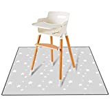 Washable Splat Mat for Under Highchairs, Waterproof Baby Spill Mat Anti-Slip Floor Splash Mat for Floor or Table, Arts,Crafts,Playtime