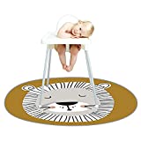 High Chair Mat, 55" Baby Splat Mat for Under High Chair Floor Protector Waterproof Non-Slip Multi-Purpose Round Play Mat for Babies, Kids Art Crafts (Lion)