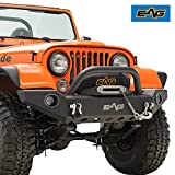 EAG Full Width Front Bumper with LED Lights and Light Frames Fit for 76-86 Wrangler CJ