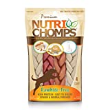 NutriChomps Dog Chews, 6-inch Braids, Easy to Digest, Rawhide-Free Dog Treats, Healthy, Real Chicken, Peanut Butter and Milk flavors, Pack of 4