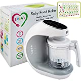 Baby Food Maker, Food Processor Blender Grinder Steamer | Cooks & Blends Healthy,Homemade Food in Minutes | Self Cleans | Touch Screen Control | 6 Reusable Pouches