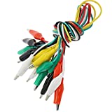 10pcs Premium Alligator Electrical Clips Lead for Test Probes & Leads with 5 Colors, Double Ended Crocodile Roach Power Probes Jumper Wires Testing Connector for Circuit Connection, DIY Spring Gator
