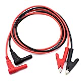 14 Gauge Multimeter Test Leads Right Angle Banana Plug to Alligator Clip Heavy Duty Silicone Wire for Electrical Testing (3 Feet / 39") 2Pcs