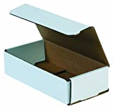 Aviditi White Corrugated Cardboard Mailing Boxes, 12 x 6 x 4 Inches, Pack of 50, Crush-Proof, for Shipping, Mailing and Storing