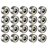 uxcell 684ZZ Ball Bearing 4mm x 9mm x 4mm Double Shielded 684-2Z Deep Groove Bearings, Carbon Steel (Pack of 20)