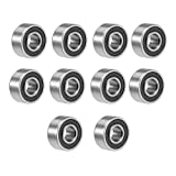 Donepart Small Bearings 4mm x10mm x4mm MR104 2RS Minature Ball Bearings Double Metal Shielded for Mini Motors, Fidget Spinners, Industrial Machinery, etc (10 Pack)