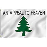 Anley Fly Breeze 3x5 Foot an Appeal to Heaven Flag - Vivid Color and Fade Proof - Canvas Header and Double Stitched - Pine Tree Flags Polyester with Brass Grommets 3 X 5 Ft