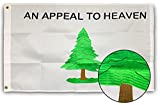 Rhungift Premium An Appeal to Heaven Flag 2X3 Ft, Longest Lasting Oxford Nylon 210D | Quadruple Stitched Fly Ends |Brass Grommets for Easy Display Pine Tree Flags 60x90cm