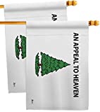 an Appeal to Heaven House Flag - 2 pcs Pack Patriotic Historic July Memorial Veteran Independence United State American - Decoration Banner Small Garden Yard Gift Double-Sided Made in USA 28 X 40