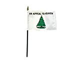 4x6" Washington's Cruisers Historical Stick Flag - An Appeal to Heaven - Made in USA! (4x6" - Qty. 1 - With Base)