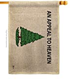 an Appeal to Heaven Burlap House Flag - Patriotic Historic July Memorial Veteran Independence United State American - Decoration Banner Small Garden Yard Gift Double-Sided Made in USA 28 X 40