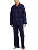 Derek Rose Men's Royal Piped Pajama Set, Navy, X-Large