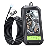 Sansisco Dual Lens Borescope, 1080P HD Industrial Endoscope with 7 mm Waterproof Camera, Sewer Inspection Camera with Light, 4.3" LCD Screen, 32GB Card, 16.5FT Semi-Rigid Cable, 2 Helpful Tools