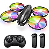 Drone for Kids, RC Drone Toy with Colorful LED Lights, 3 Speeds, 3D Flips, Gifts Mini Drones for Kids & Adults, Easy to Control with 2 Batteries, Headless Mode, Altitude Hold, Sansisco A31